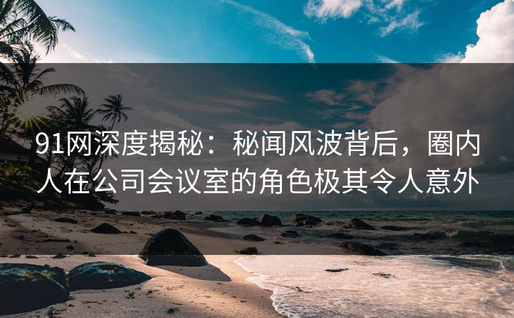 91网深度揭秘：秘闻风波背后，圈内人在公司会议室的角色极其令人意外